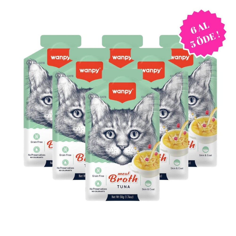 Wanpy Ton Balıklı Kedi Çorbası (6 Al 5 Öde) 50 GR | SRC: Barcode: 6927749871705-6
